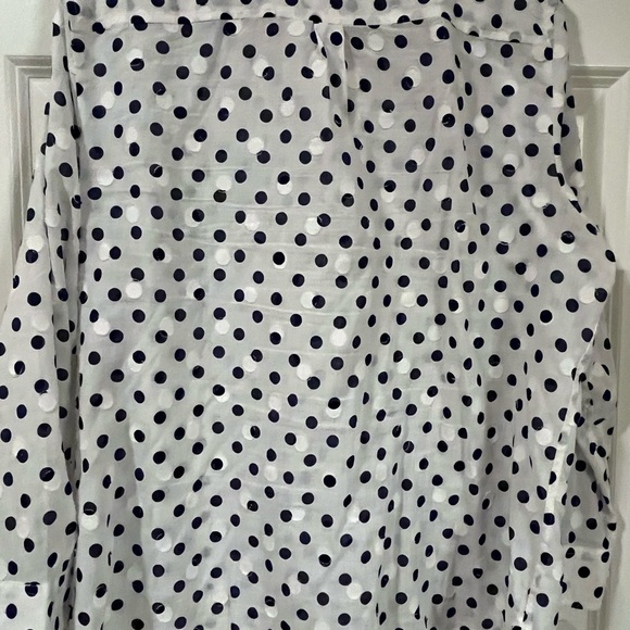 Talbots Polka Dot button down Shirt - Picture 3 of 8